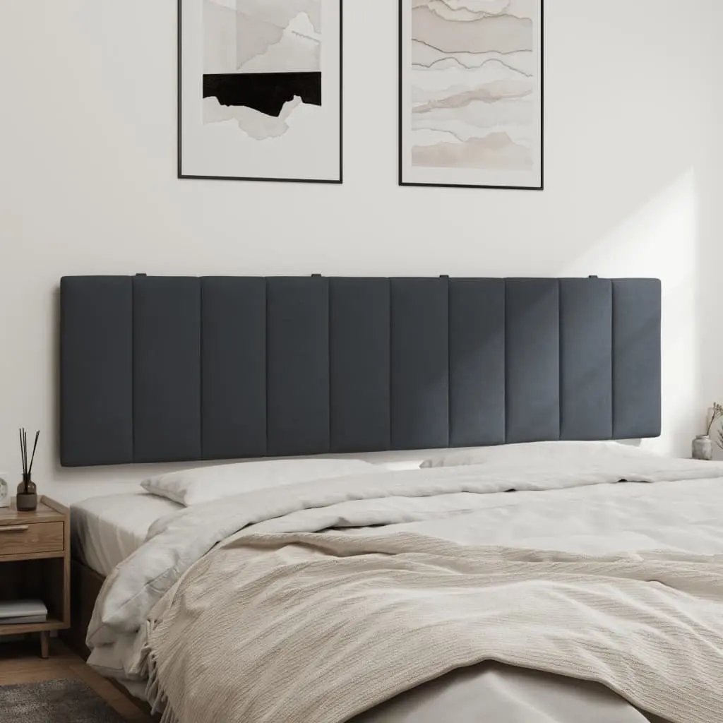 Dark Grey Velvet Headboard Cushion 180cm for Comfort