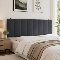 Velvet Headboard Cushion Queen Bed Wall Hanging Upholstered Pillow Support 152cm