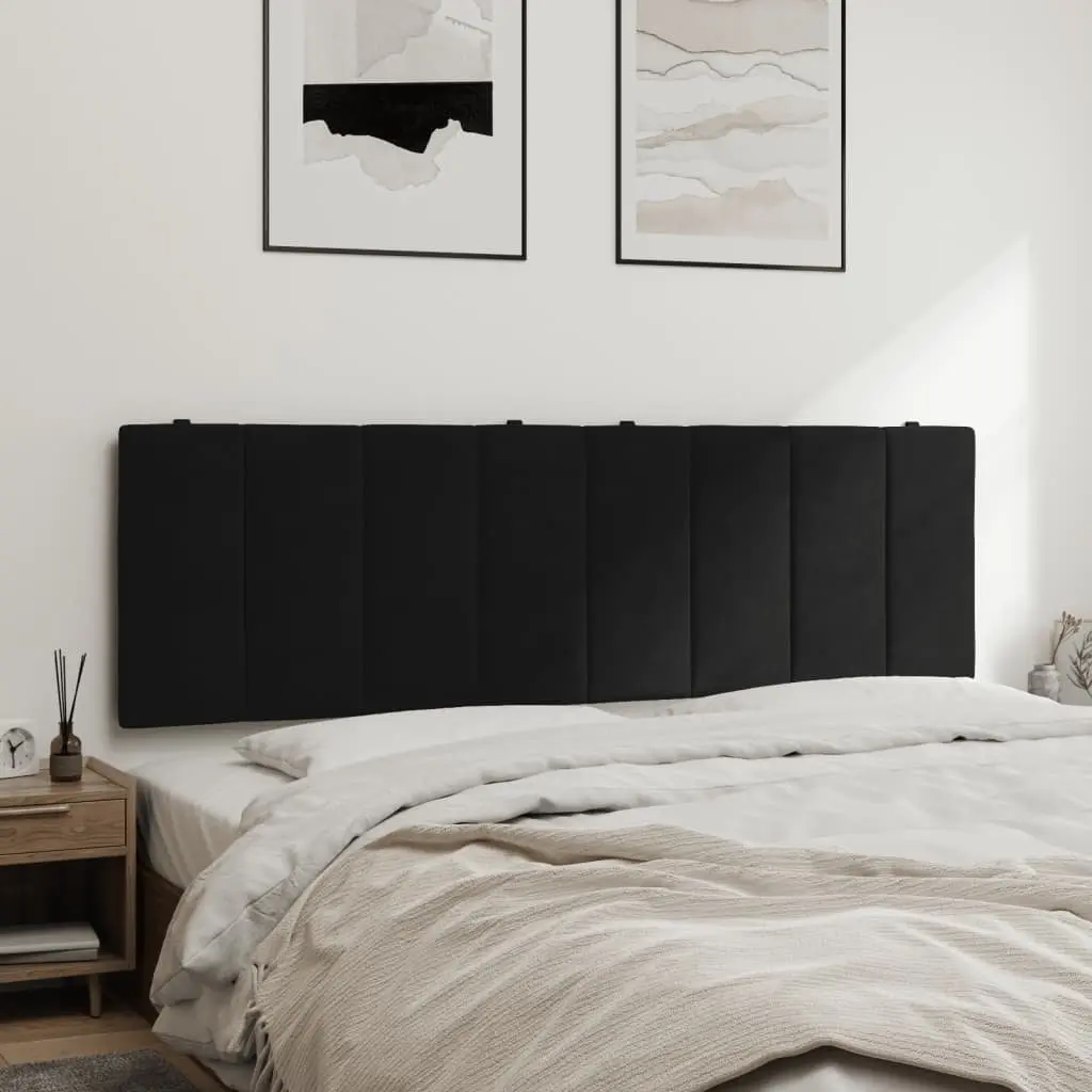 Headboard Cushion Back Support Queen Black Velvet Wall Mounted Bed Pillow Upholstered