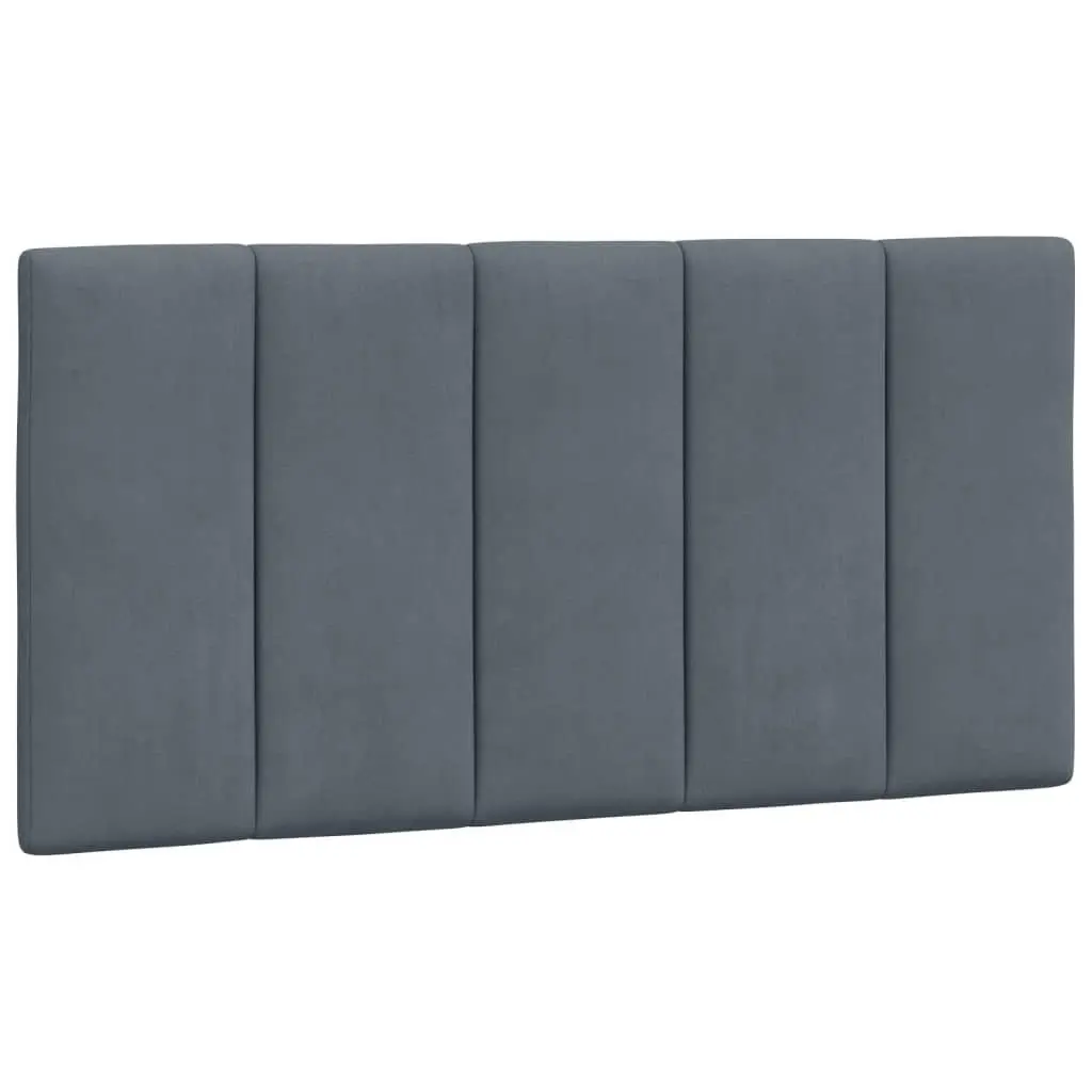 Headboard Cushion King Single 107cm Grey Velvet Foam Padded