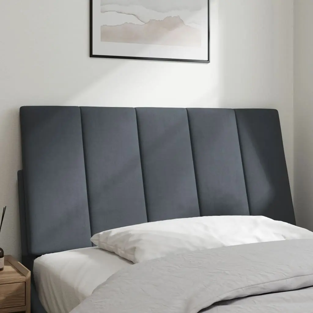 Headboard Cushion King Single 107cm Grey Velvet Foam Padded