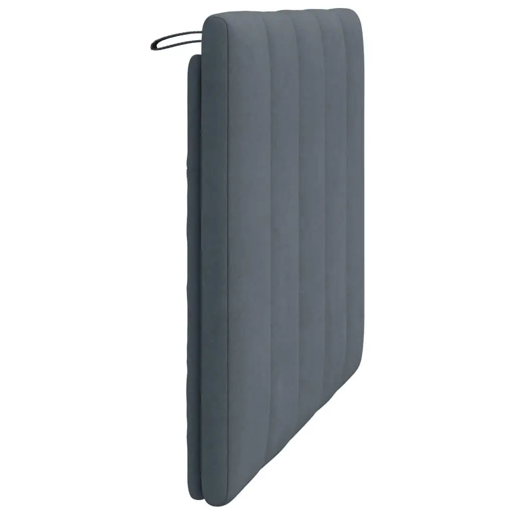 Headboard Cushion King Single 107cm Grey Velvet Foam Padded