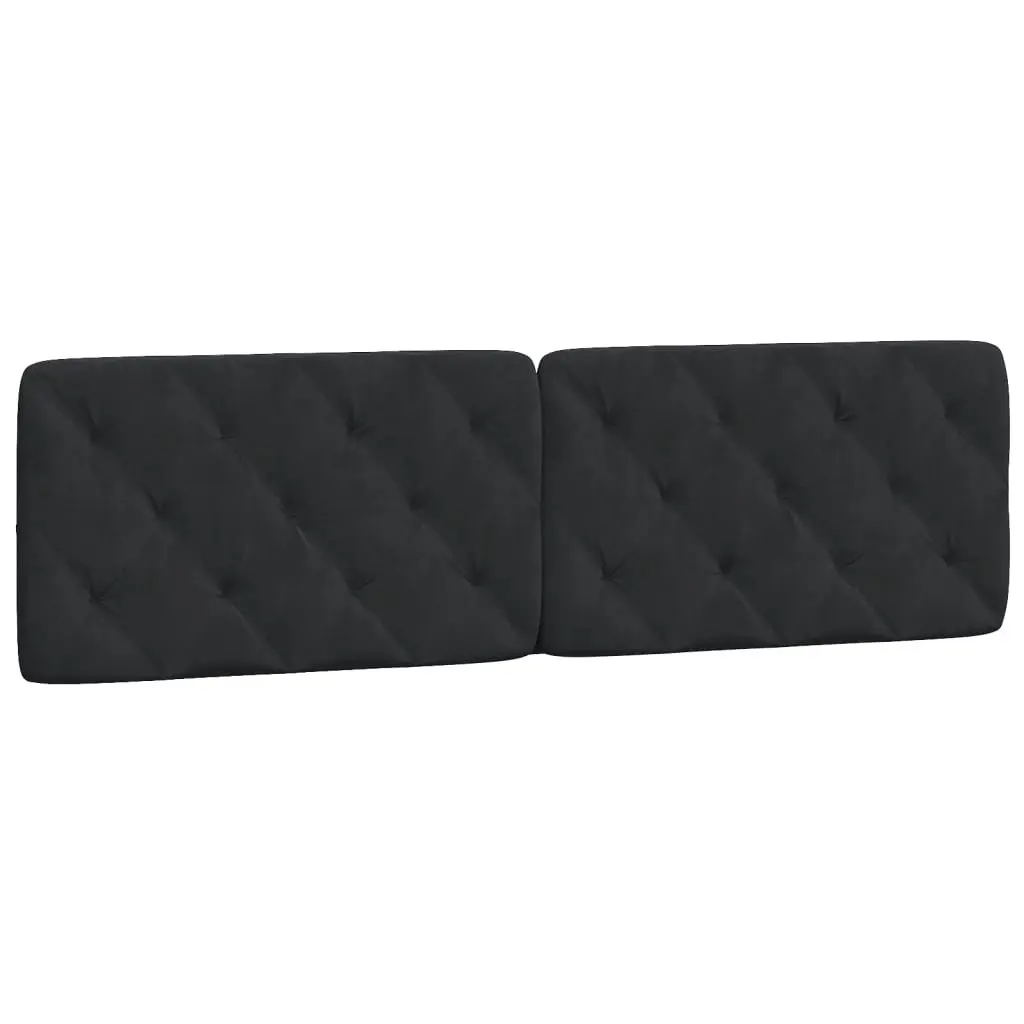 Headboard Cushion 180 cm Black Velvet Upholstered Wall Mount Bed Pillow Support
