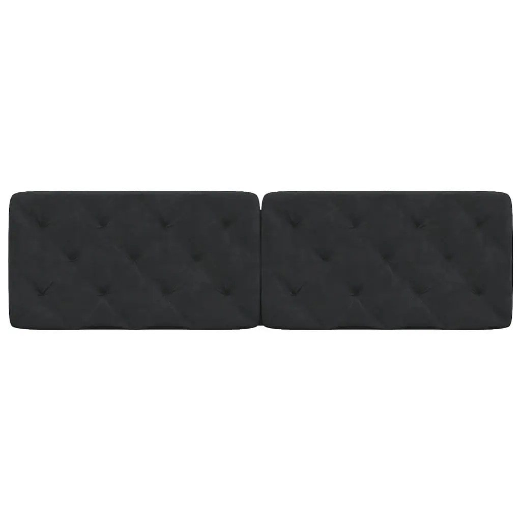 Headboard Cushion 180 cm Black Velvet Upholstered Wall Mount Bed Pillow Support