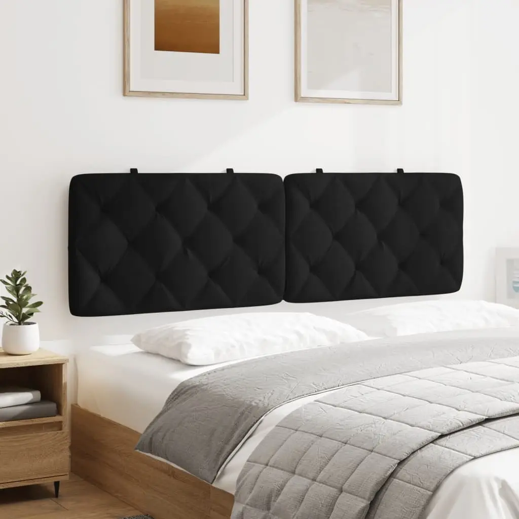 Queen Headboard Cushion Velvet 152cm Black Wall Mount