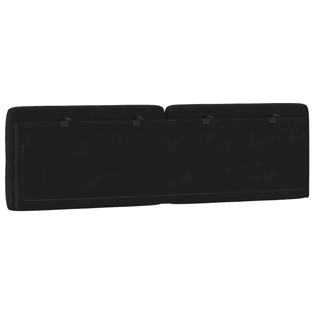 Queen Headboard Cushion Velvet 152cm Black Wall Mount