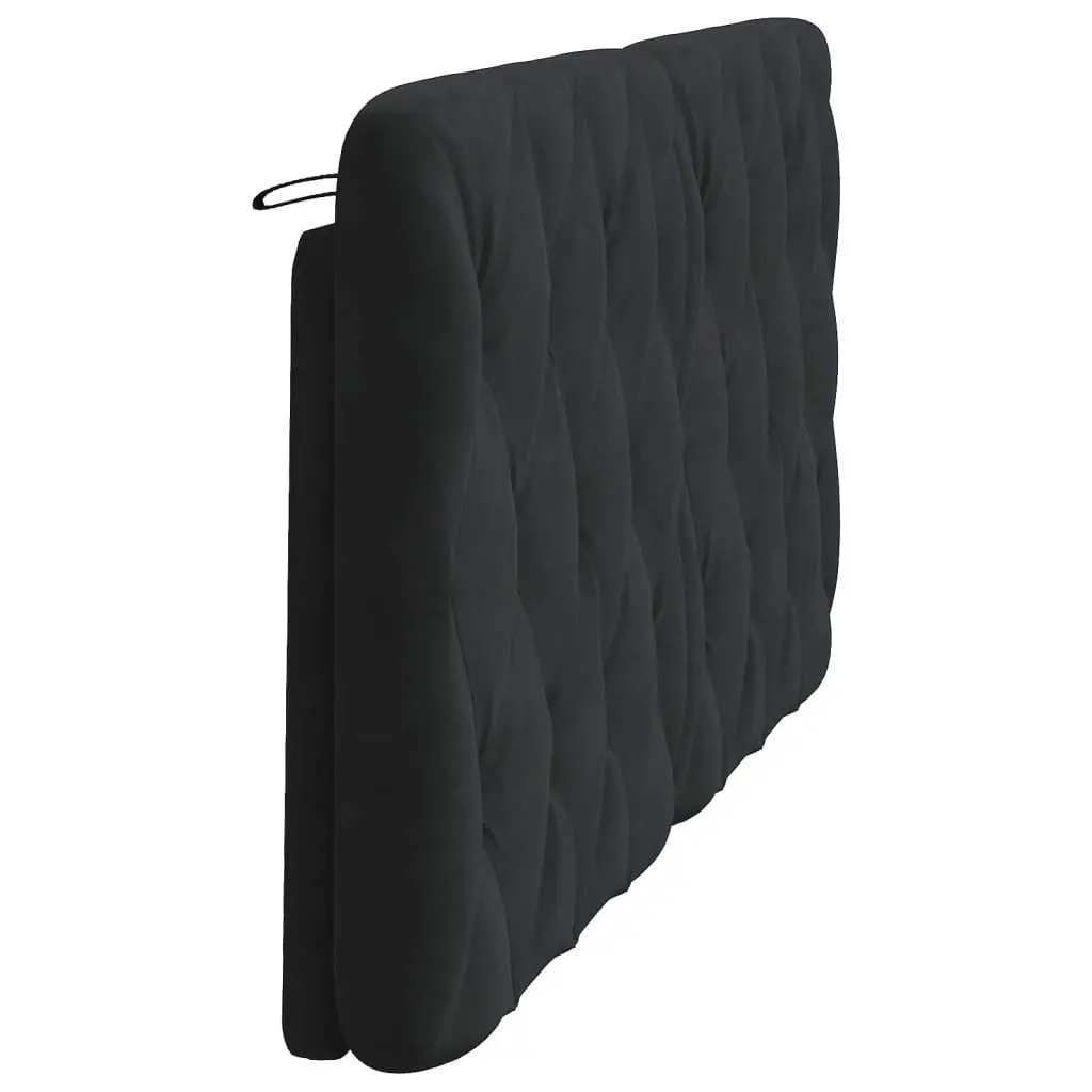 Queen Headboard Cushion Velvet 152cm Black Wall Mount