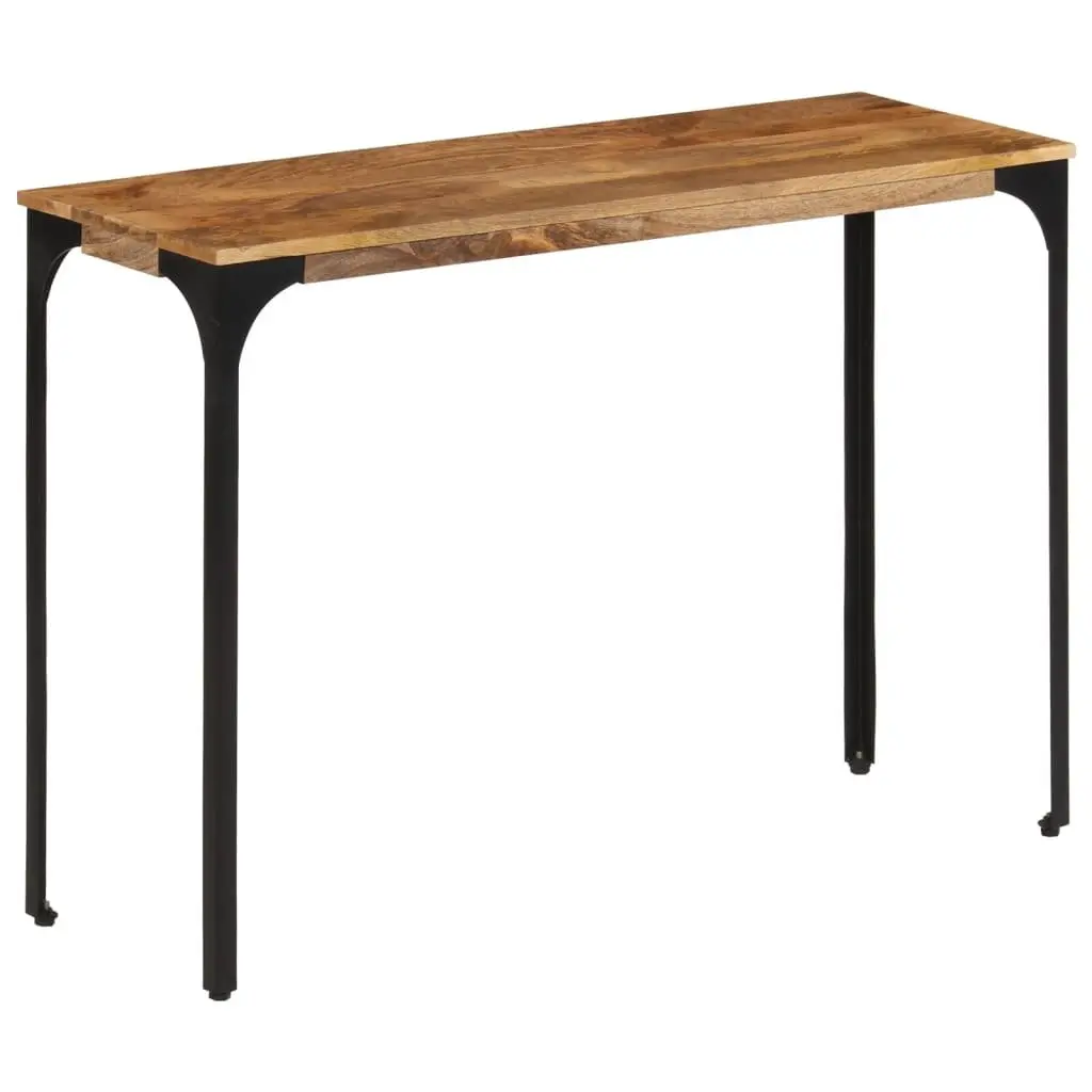 Console Table Brown Solid Wood Mango Iron Feet 110cm 35cm 76cm