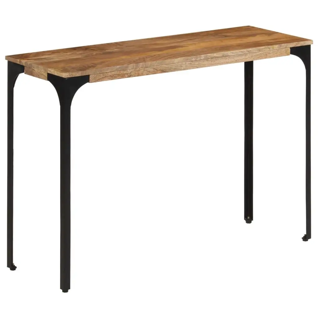 Console Table Brown Solid Wood Mango Iron Feet 110cm 35cm 76cm