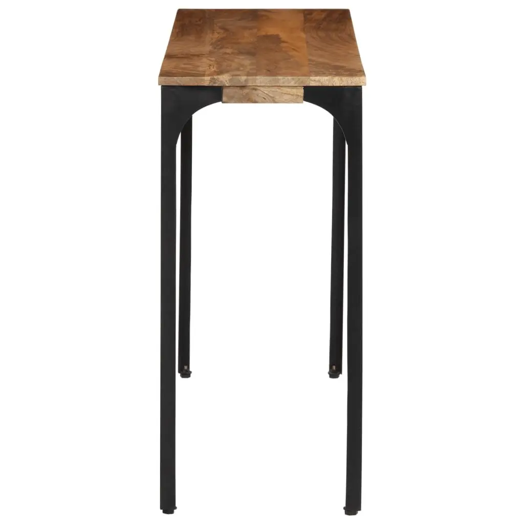 Console Table Brown Solid Wood Mango Iron Feet 110cm 35cm 76cm