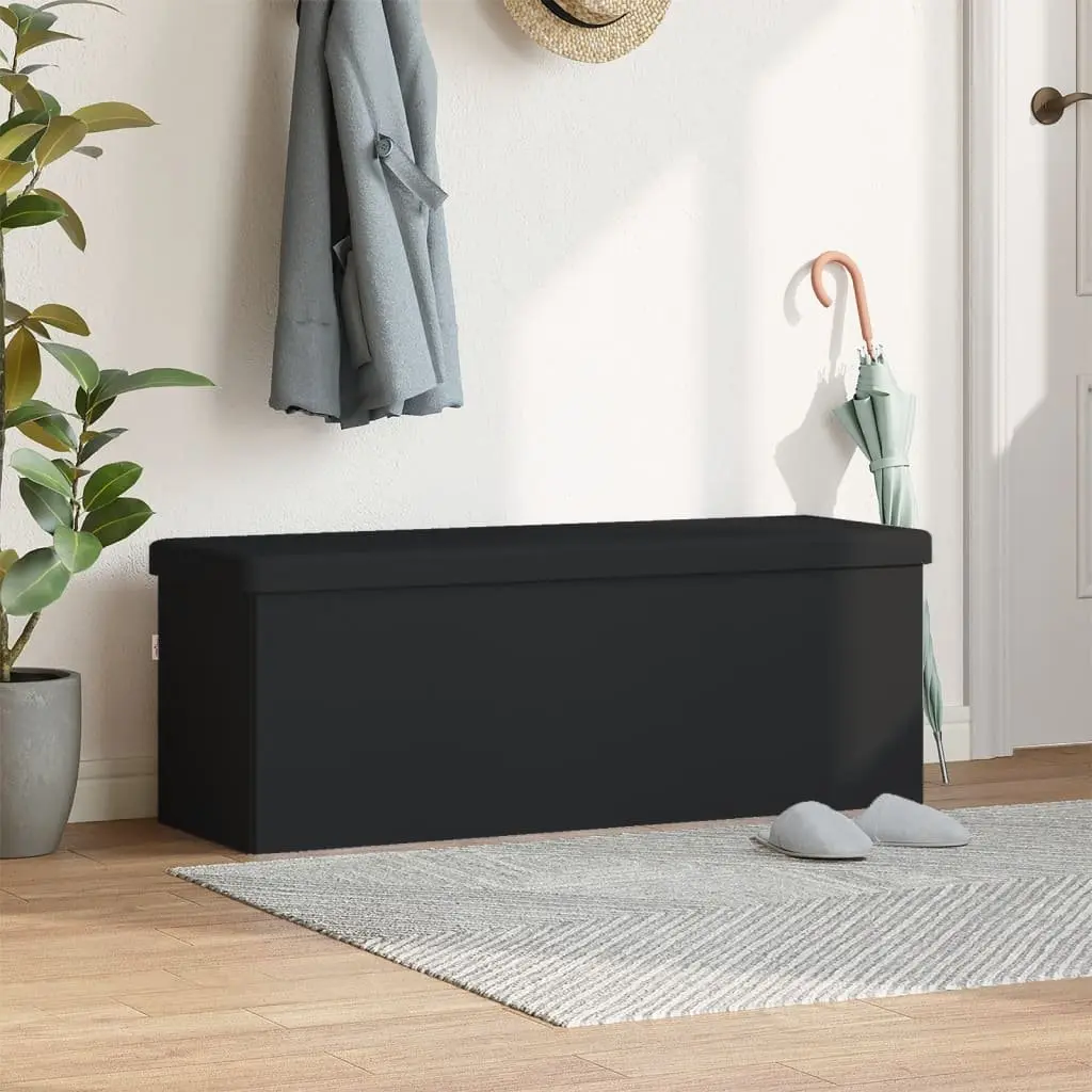 Black PVC Storage Bench