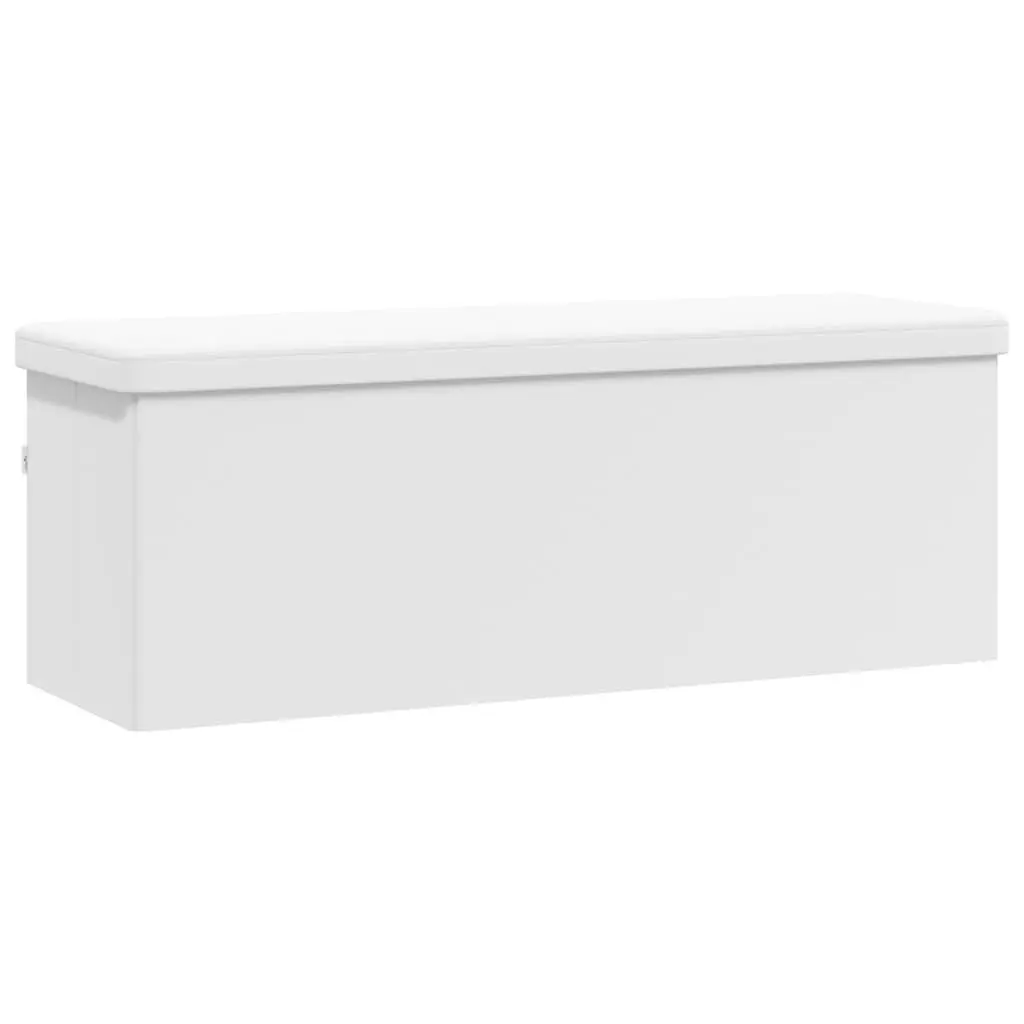 Storage Bench Foldable White Seat Ottoman Hallway Bedroom Living Room Entryway