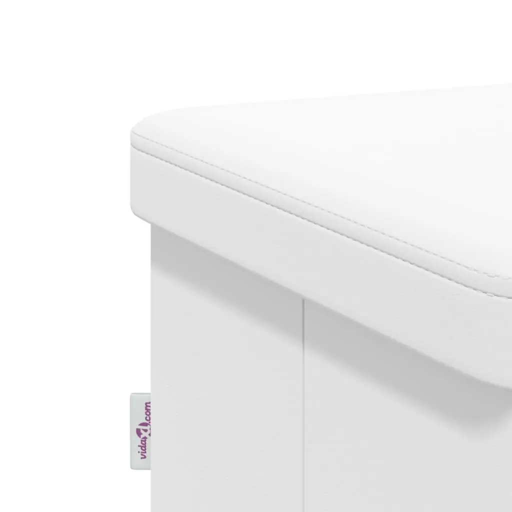 Storage Bench Foldable White Seat Ottoman Hallway Bedroom Living Room Entryway