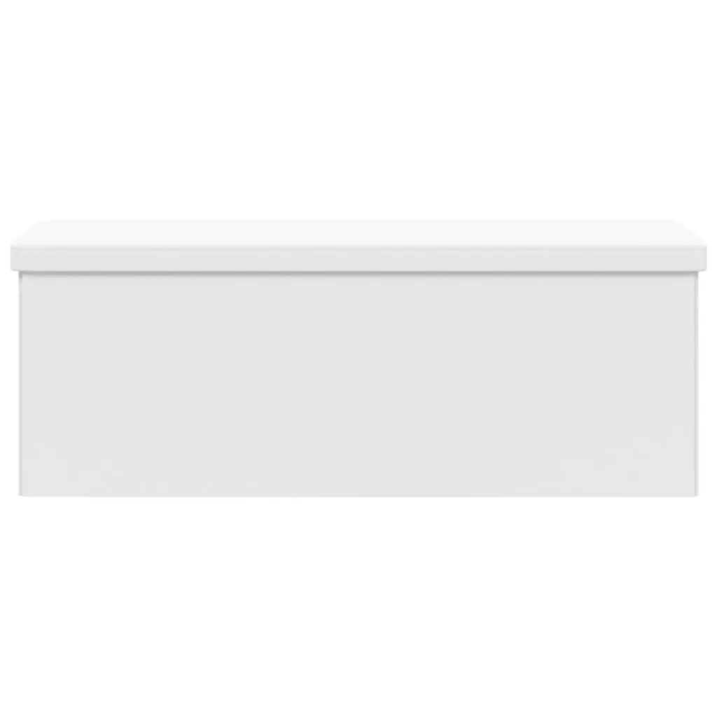 Storage Bench Foldable White Seat Ottoman Hallway Bedroom Living Room Entryway