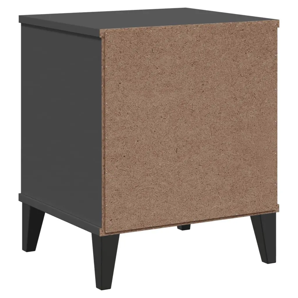 Bedside Cabinet Storage Anthracite Grey Engineered Wood Nightstand
