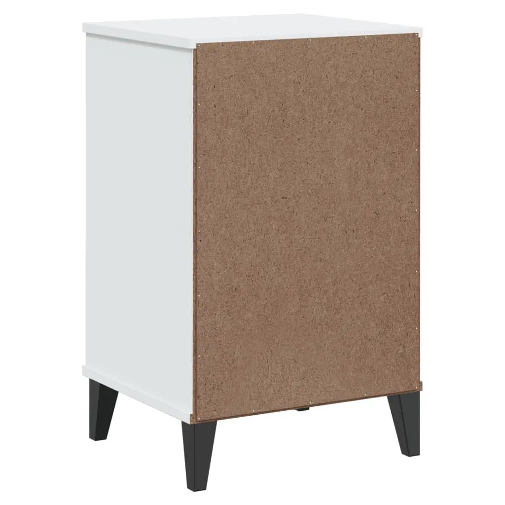 Bedside Cabinet Nightstand White Engineered Wood Bedroom Storage Table with