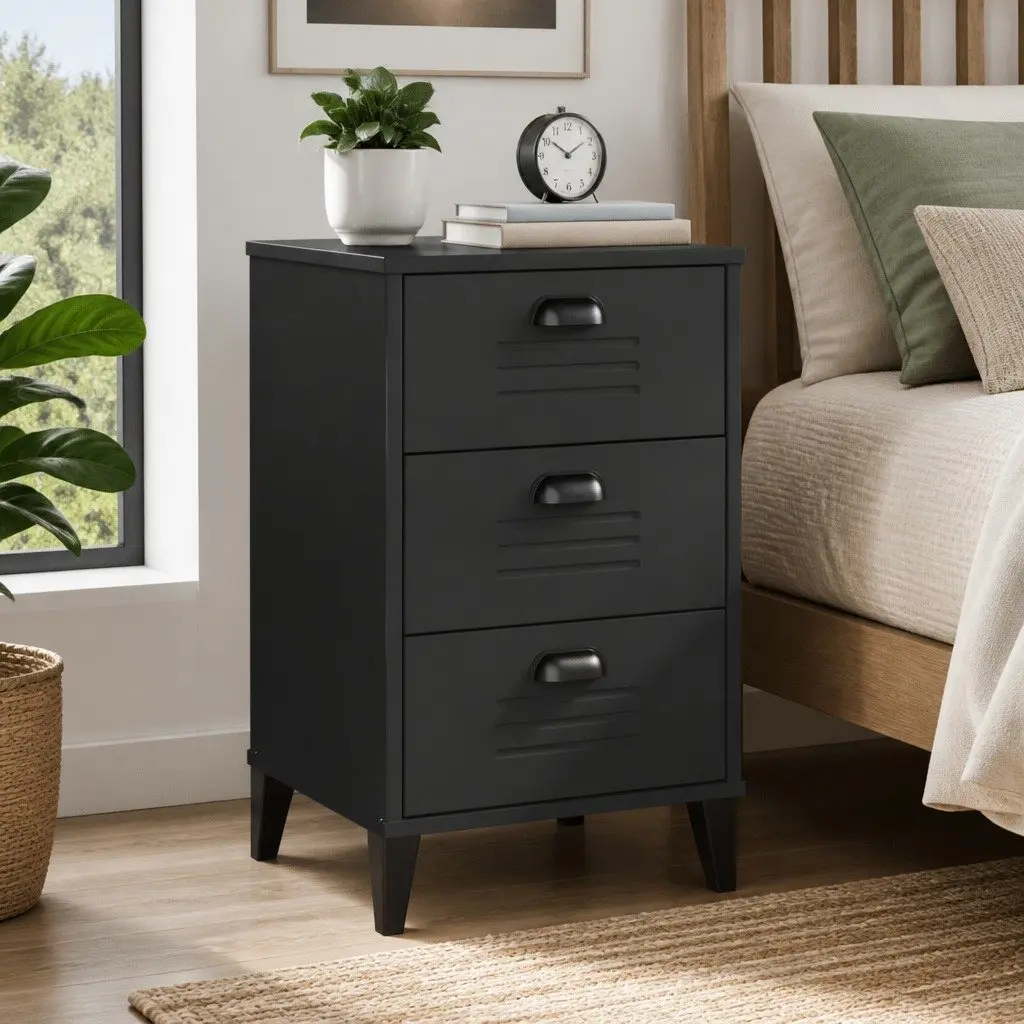 Black Bedside Cabinet