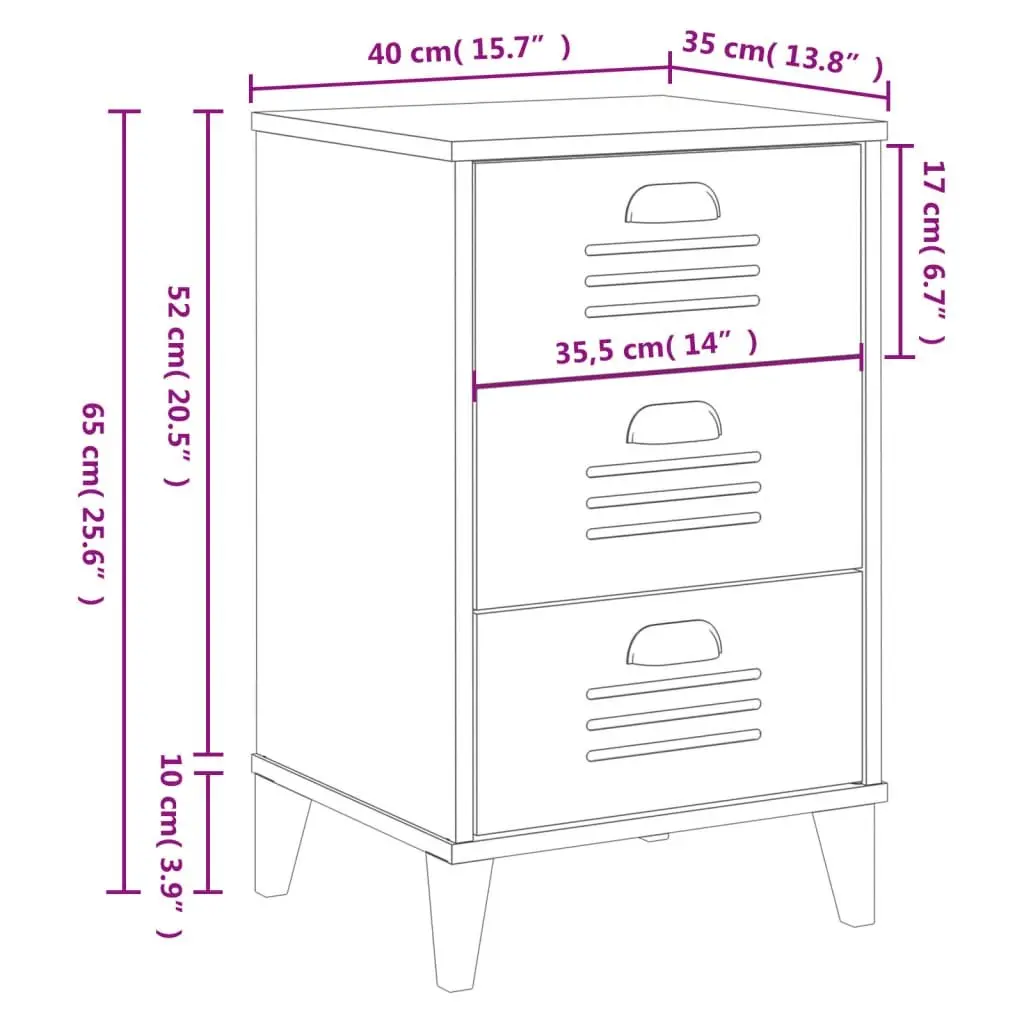 Black Bedside Cabinet