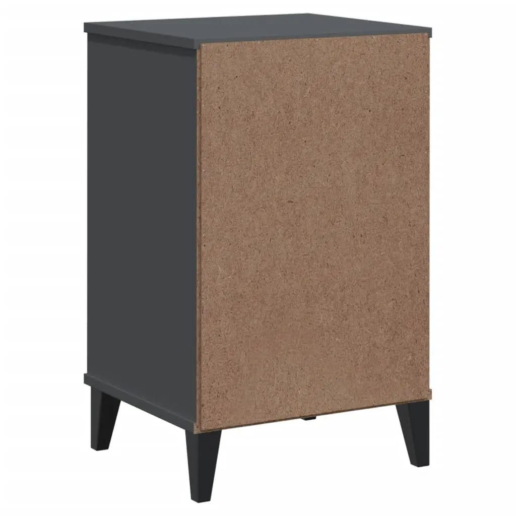 Bedside Cabinet Nightstand Storage Table Engineered Wood Anthracite Grey