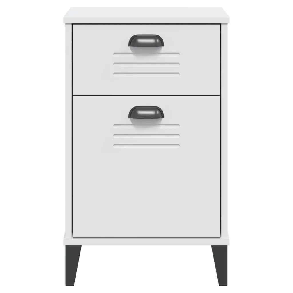 Bedside Cabinet Storage Table Bedroom Furniture White Engineered Wood