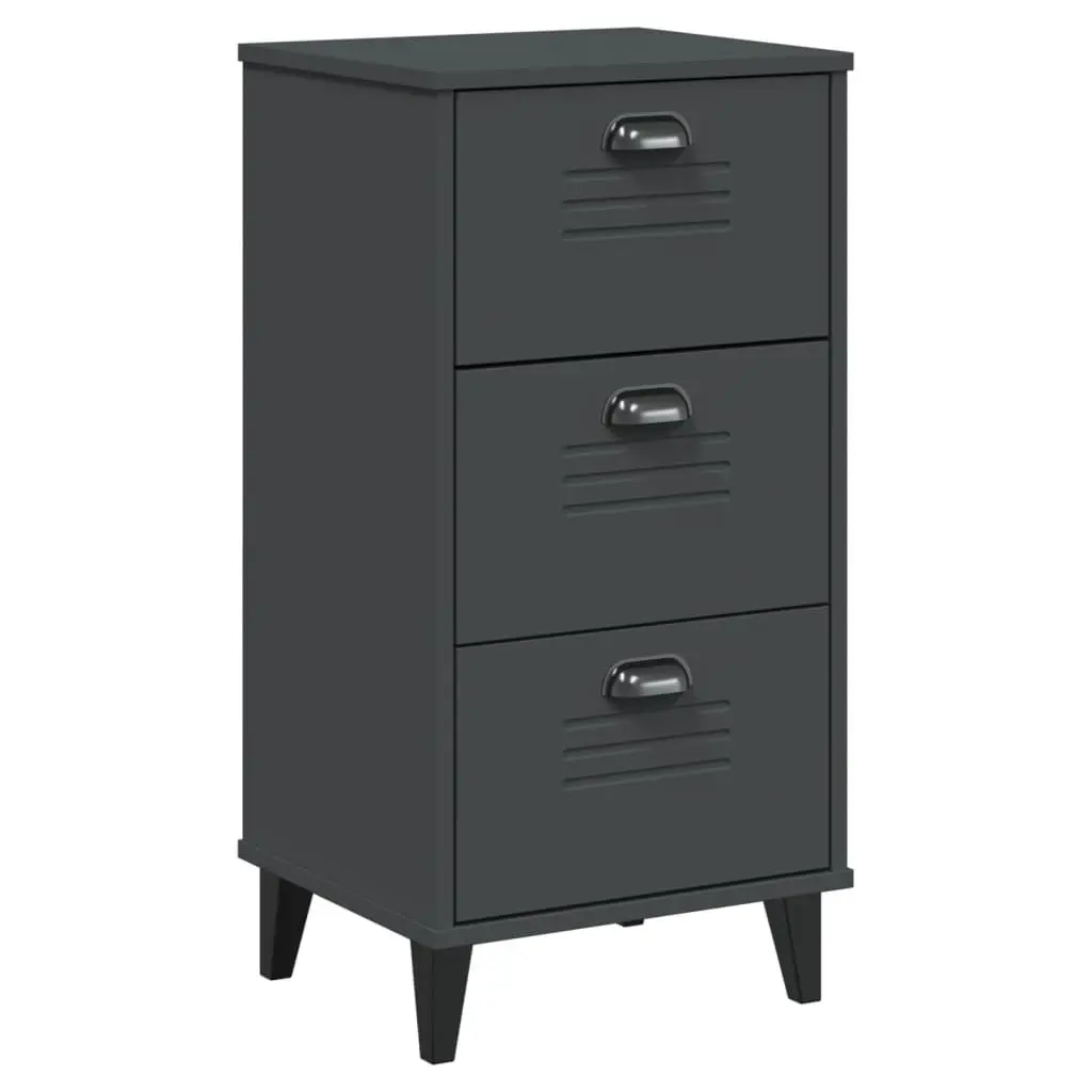 Bedside Cabinet Storage Table Engineered Wood Anthracite Grey