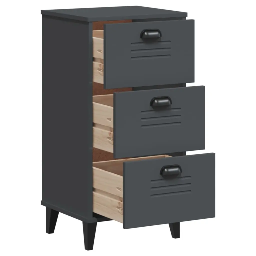 Bedside Cabinet Storage Table Engineered Wood Anthracite Grey