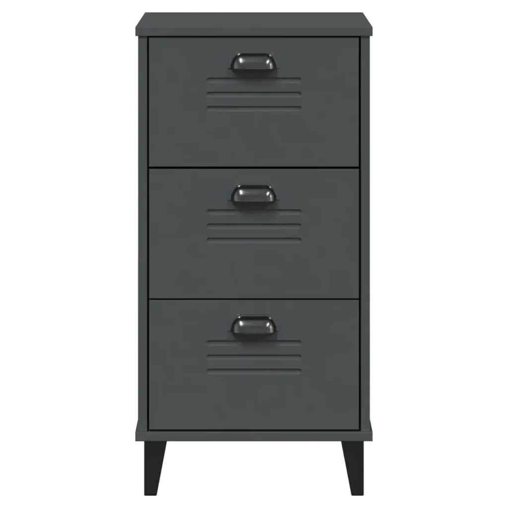 Bedside Cabinet Storage Table Engineered Wood Anthracite Grey