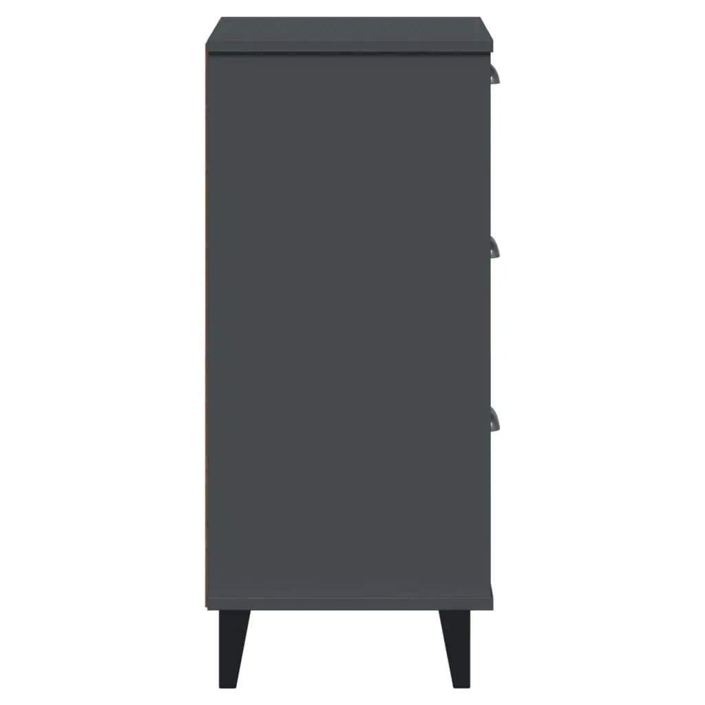 Bedside Cabinet Storage Table Engineered Wood Anthracite Grey