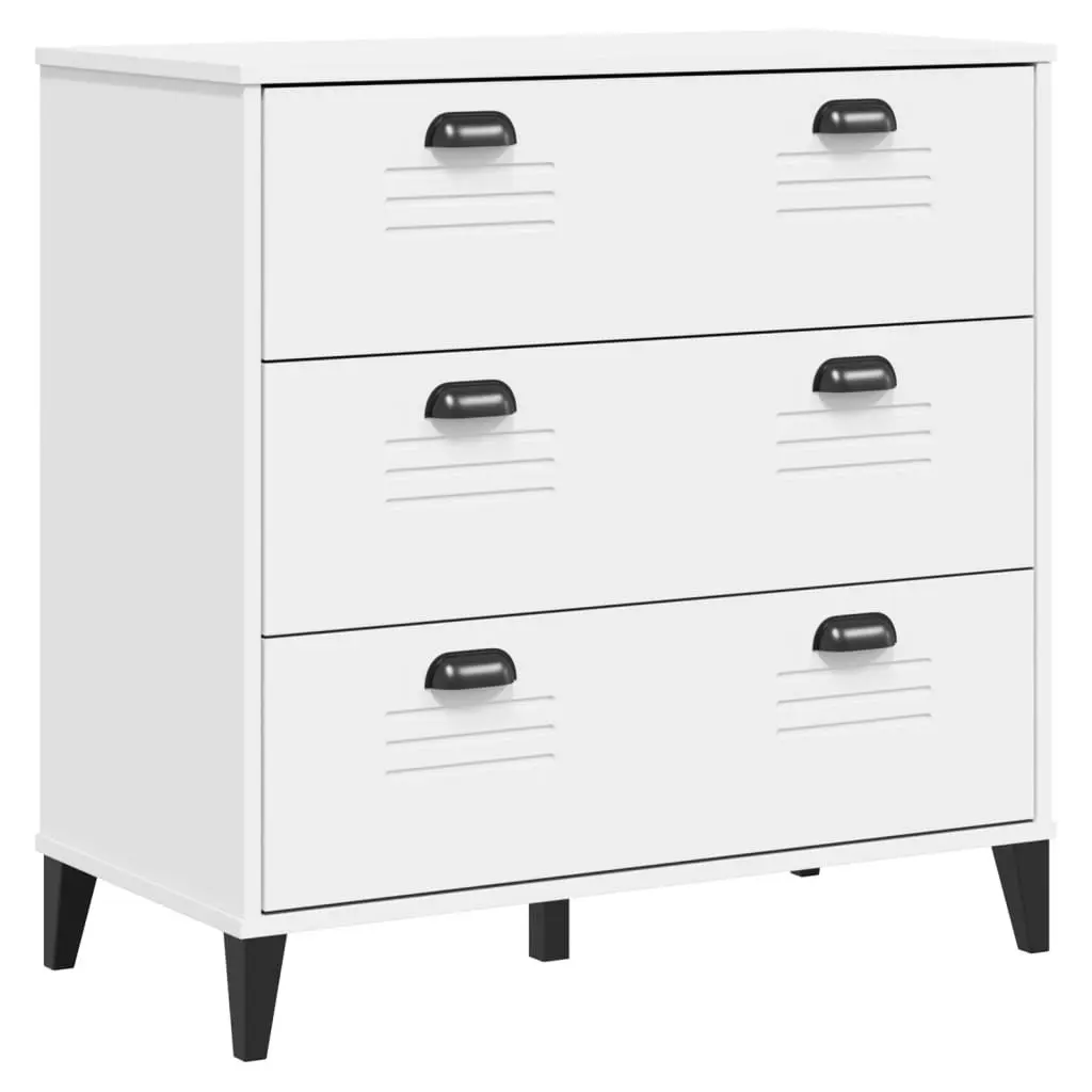 Drawer Cabinet White Storage Organizer Engineered Wood Industrial Furniture