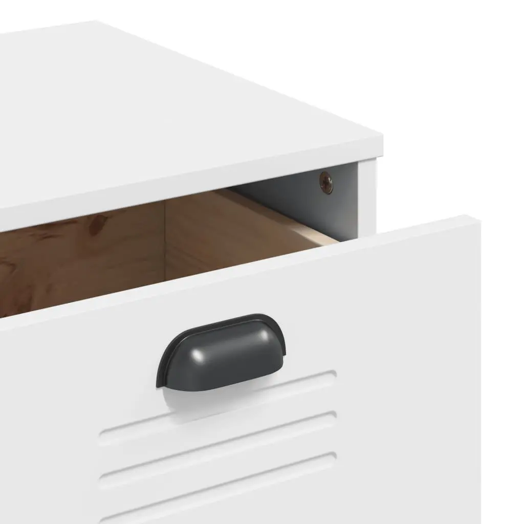 Drawer Cabinet White Storage Organizer Engineered Wood Industrial Furniture