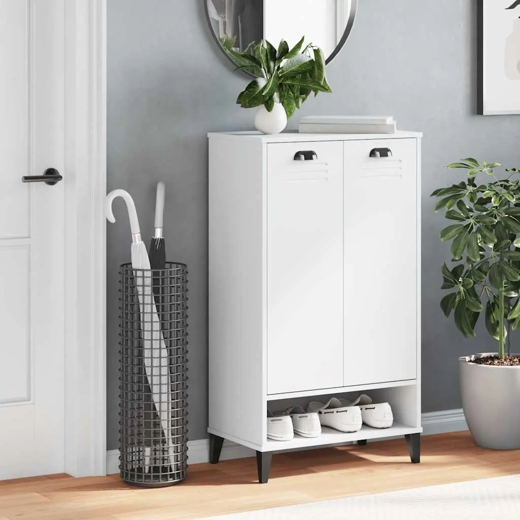 Shoe Cabinet Storage Organiser White Engineered Wood Home Decor