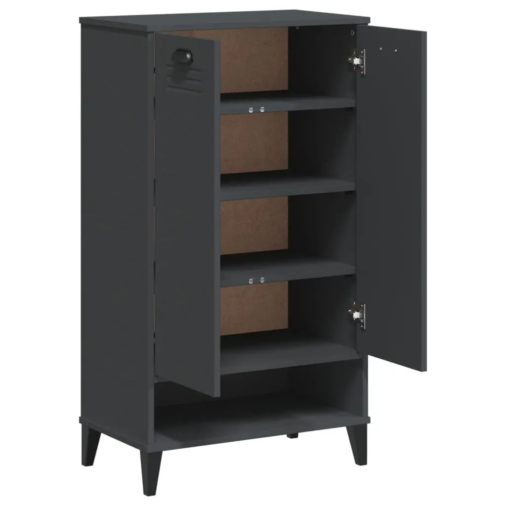 Shoe Cabinet Storage Organiser Anthracite Grey Engineered Wood Unit