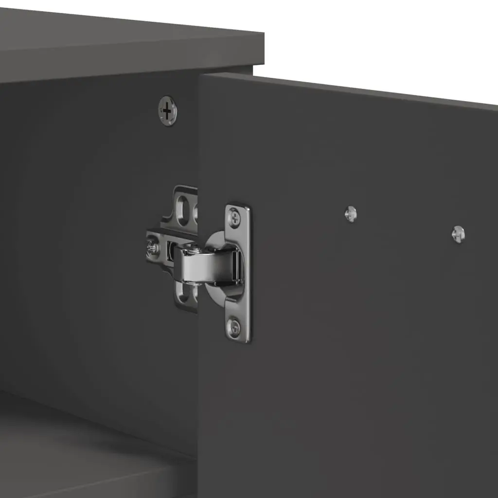 Shoe Cabinet Storage Organiser Anthracite Grey Engineered Wood Unit