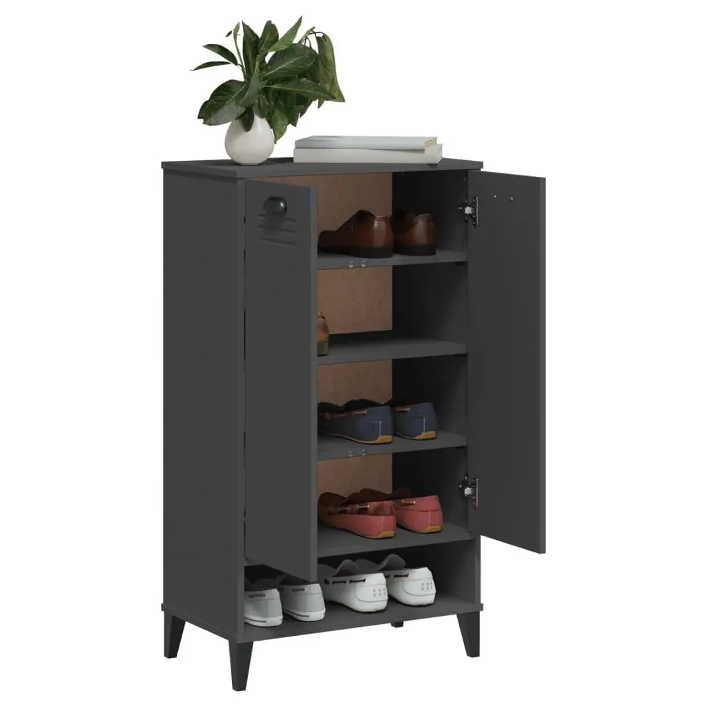 Shoe Cabinet Storage Organiser Anthracite Grey Engineered Wood Unit