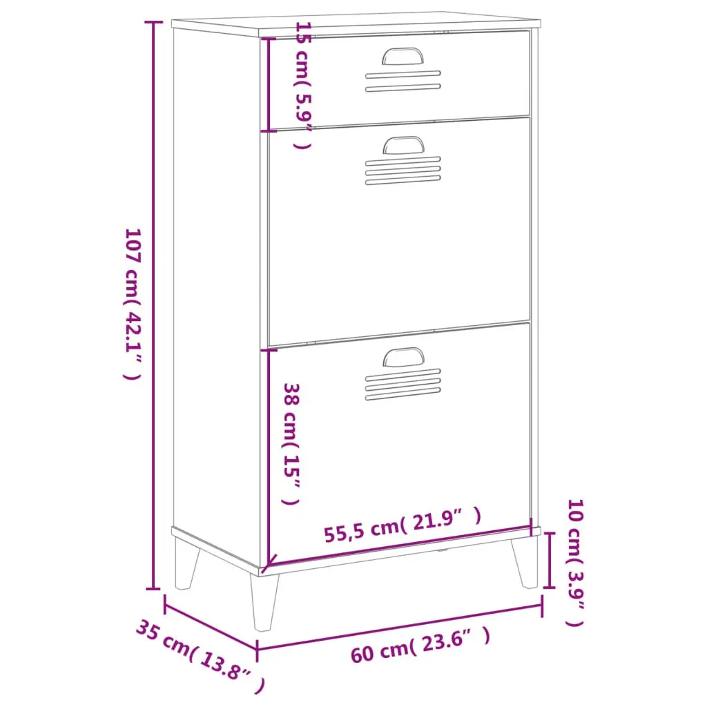 Shoe Cabinet Storage Organiser Flip Drawer White Engineered Wood