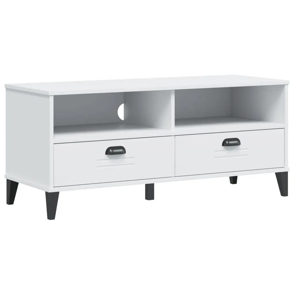 White Engineered Wood TV Cabinet with Ample Space