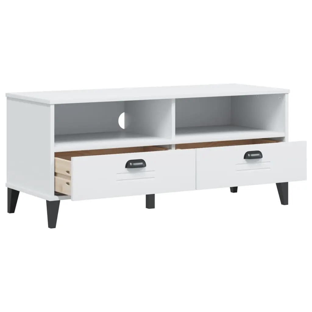 White Engineered Wood TV Cabinet with Ample Space