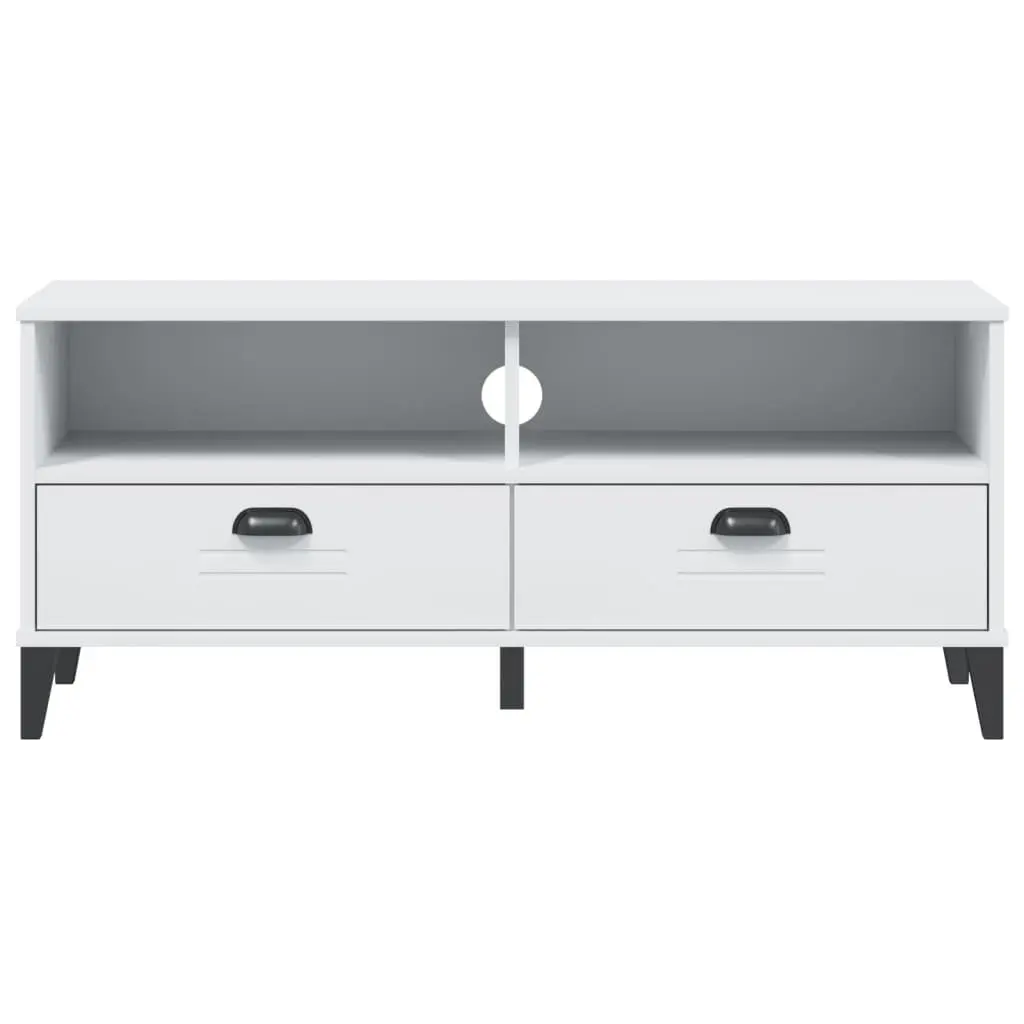 White Engineered Wood TV Cabinet with Ample Space