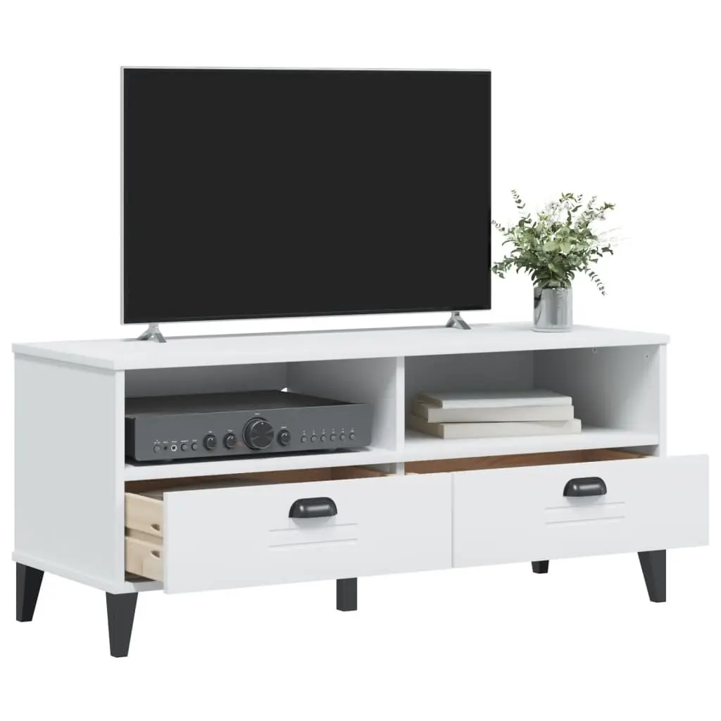 White Engineered Wood TV Cabinet with Ample Space