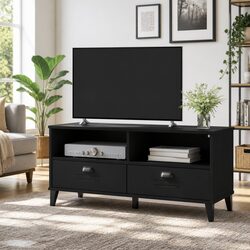 Reliable Black Engineered Wood TV Cabinet Offering Great Value