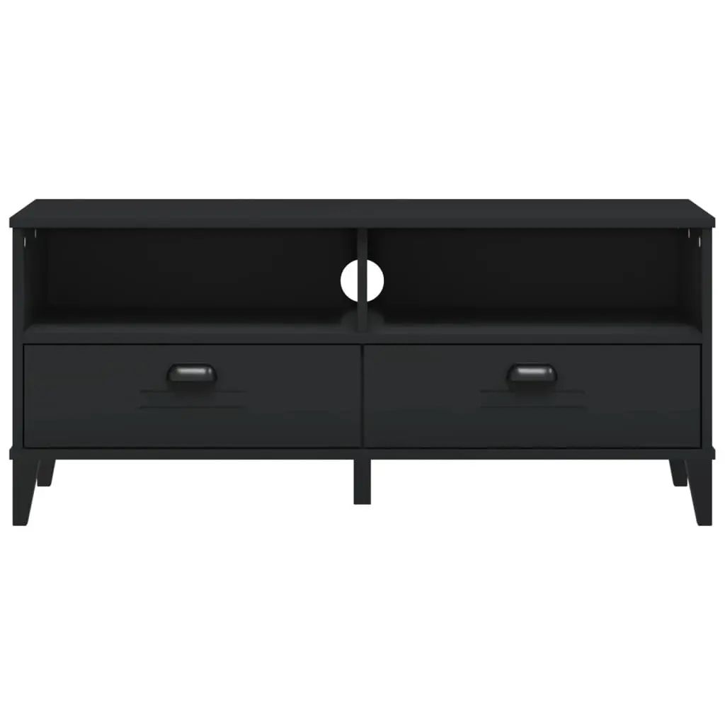 TV Cabinet Black Engineered Wood Media Storage Unit Industrial Design Sideboard