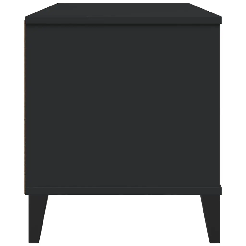 TV Cabinet Black Engineered Wood Media Storage Unit Industrial Design Sideboard