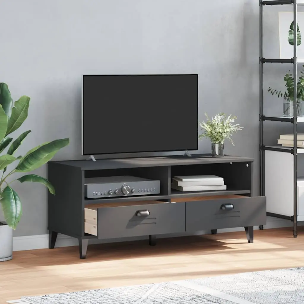 TV Cabinet Media Storage Unit Anthracite Grey Engineered Wood
