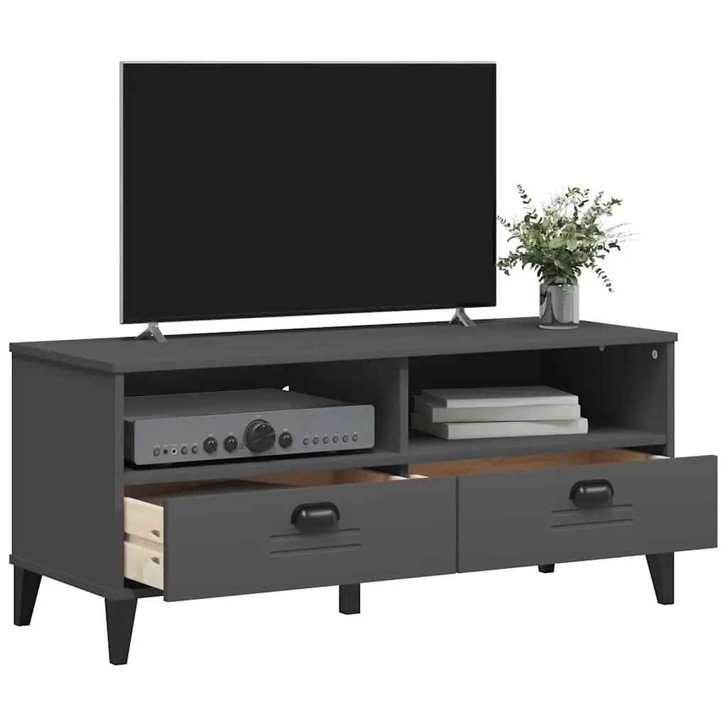 TV Cabinet Media Storage Unit Anthracite Grey Engineered Wood