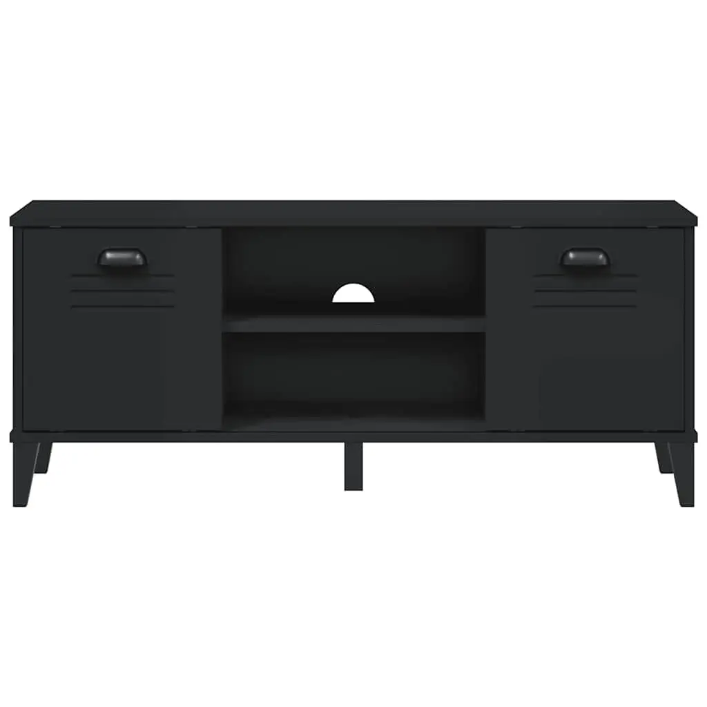Shoe Bench Storage Organiser Cabinet Industrial Design Black Engineered Wood