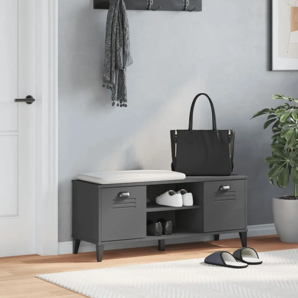 Shoe Bench Anthracite Grey Engineered Wood Storage Rack Organiser Entryway 106 x 35 x 45 cm