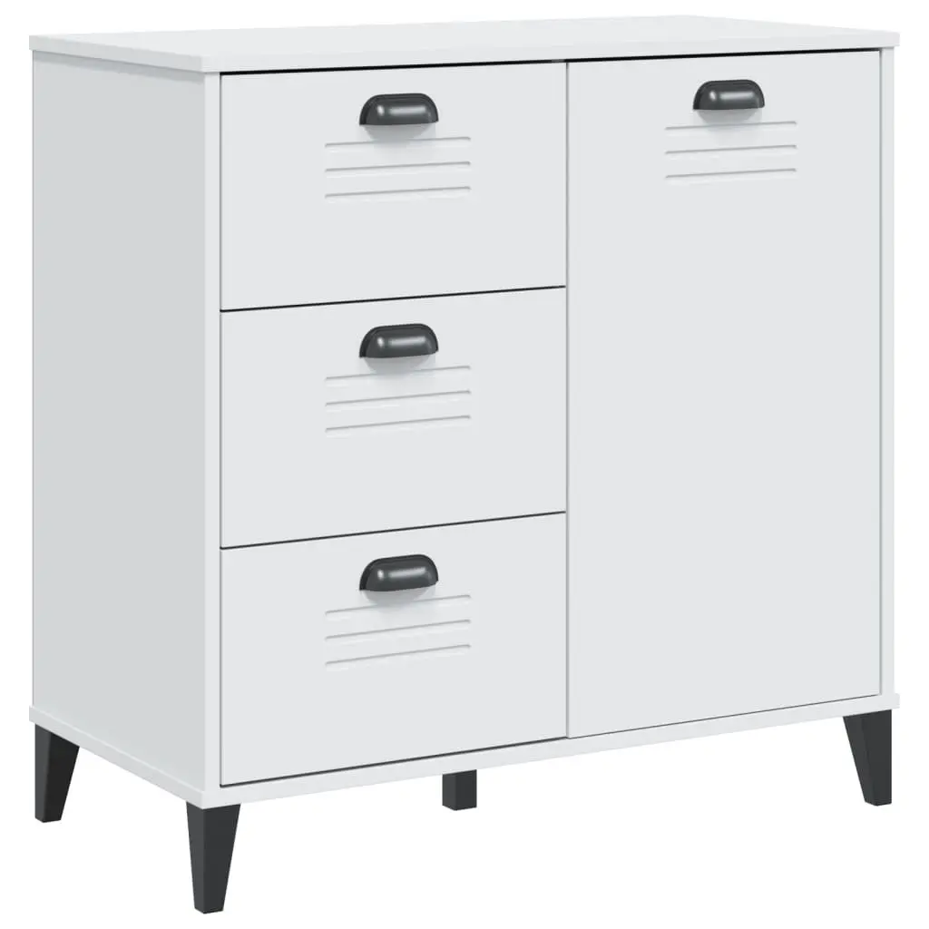Sideboard White 80x40x80cm Industrial Design Cabinet Storage Buffet Hallway