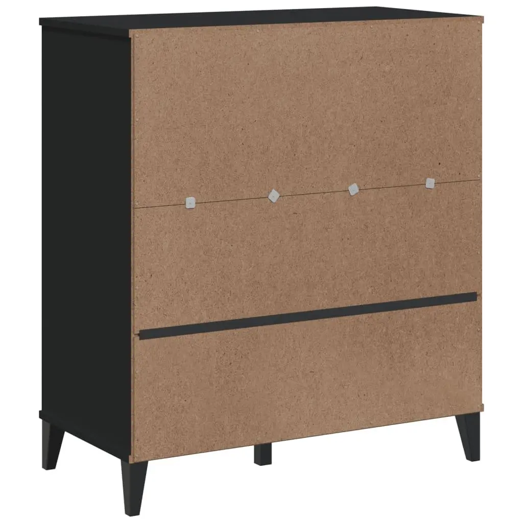 Storage Cabinet Bookcase Industrial Shelving Unit Black 80cm x 40cm x 90cm