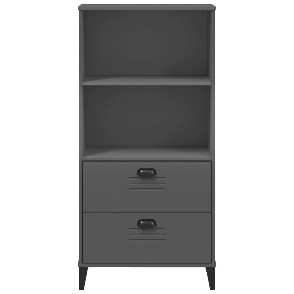 Bookcase Storage Cabinet Industrial Design Anthracite Grey Engineered Wood