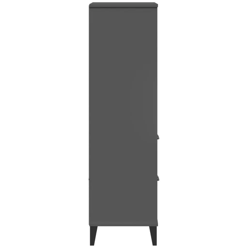 Bookcase Storage Cabinet Industrial Design Anthracite Grey Engineered Wood